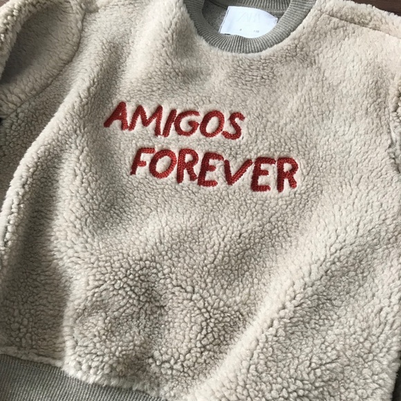 Brand new Zara sherpa sweatshirt boys size 6 - Picture 3 of 6